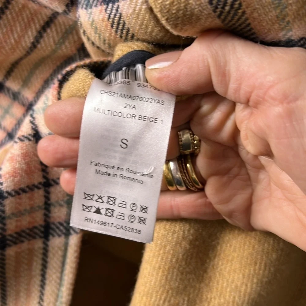See by Chloe' Checked Wollen Coat Oversized Small